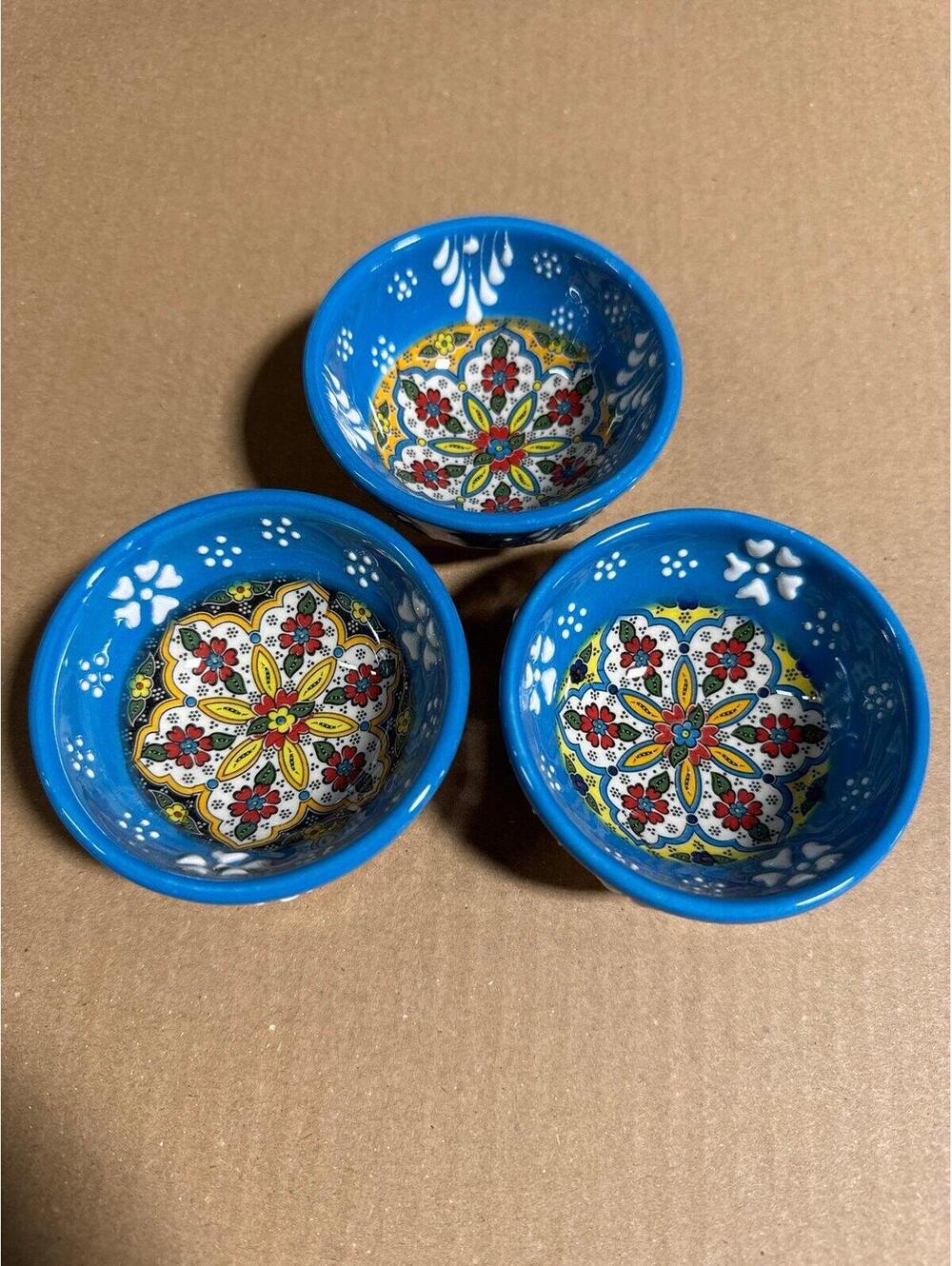 Set of 3 Hand-Painted mini Bowls